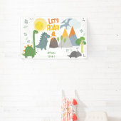 Lass uns Dino Party Kindergeburtstag brüllen Banner (InSitu)