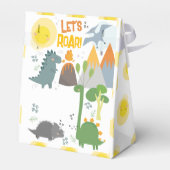 Lass uns Dino Party Kindergeburtstag brüllen Geschenkschachtel (Rückseite)