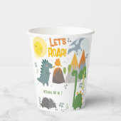 Lass uns Dino Party Kindergeburtstag brüllen Pappbecher (Rückseite)