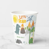 Lass uns Dino Party Kindergeburtstag brüllen Pappbecher (Vorderseite)
