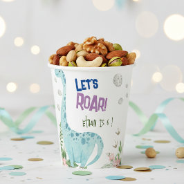 Lass uns Dino Party Kindergeburtstag brüllen Pappbecher