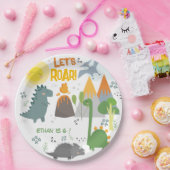 Lass uns Dino Party Kindergeburtstag brüllen Pappteller (Party)