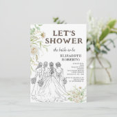 Lass uns Dusche Elizabeth Pampas Grass Brautparty Einladung (Stehend Vorderseite)