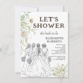 Lass uns Dusche Elizabeth Pampas Grass Brautparty Einladung (Vorderseite)