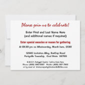 Lass uns ein Party haben! Sonniges Rot-Cup Einladung (Rückseite)