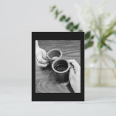 Lass uns eine Postkarte für den Kaffee haben (Stehend Vorderseite)