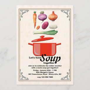 Lass uns eine Suppe-Einladung machen Einladung