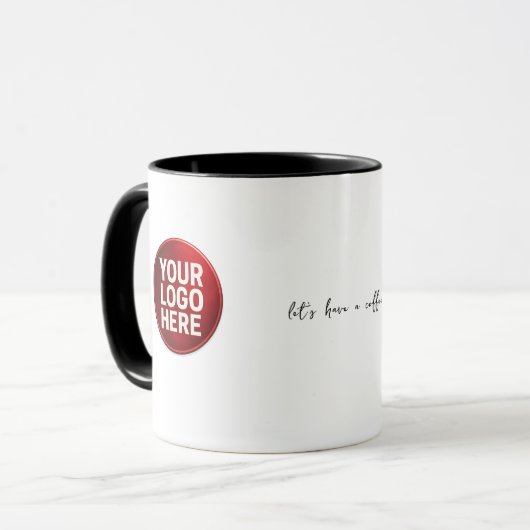 "Lass uns einen Kaffee trinken" LOGO Tasse (Vorderseite Links)