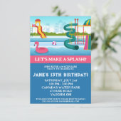 Lass uns einen Splash machen! Water Park Geburtsta Einladung (Stehend Vorderseite)