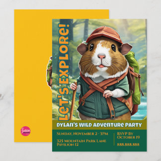 Lass uns erkunden! Outdoor-Meerschweinchen-Wandere Einladung