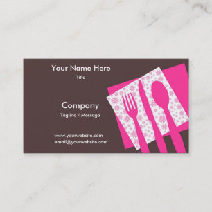 Lass uns essen Visitenkarte in Rosa