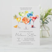 Lass uns etwas trinken! Cocktail Drinks Brautparty Einladung (Stehend Vorderseite)