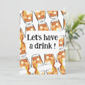 Lass uns etwas trinken ! einladung (Stehend Vorderseite)