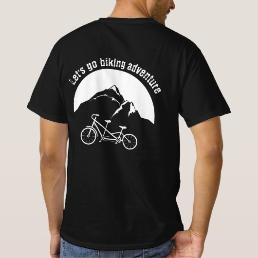 Lass uns Fahrradabenteuer-Männer in Schwarz-Weiß g T-Shirt (Rückseite)