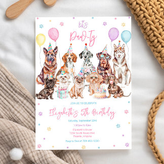 Lass uns feiern Hundeparty Geburtstagseinladung Einladung