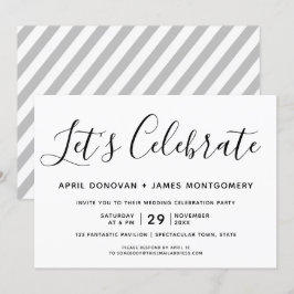 Lass uns feiern Typografie Hochzeit Einladung