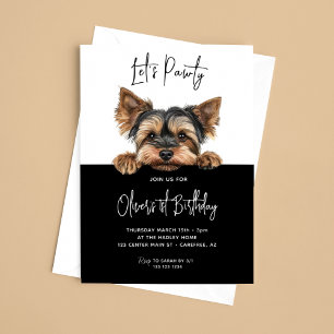 Lass uns feiern Yorkshire Terrier 1. Geburtstag Einladung
