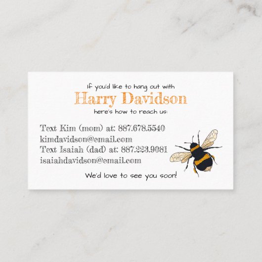 Lass uns Freunde sein, die Kontakt zum Spieldatum Telefonnummerkarte (Rückseite)