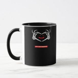 Lass uns Freunde sein! Klassisches Skeletthandherz Tasse
