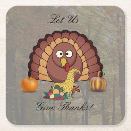 Lass uns geben Dank Square Erntedank Untersetzer