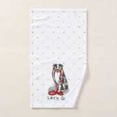 Lass uns gehen! Australischer Schäferhund (blaues  Badhandtuch Set (Handtuch)