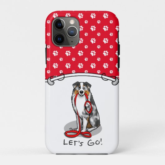 Lass uns gehen! Australischer Schäferhund (blaues Case-Mate iPhone Hülle (Rückseite)