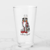 Lass uns gehen! Australischer Schäferhund (blaues  Glas (Rückseite)