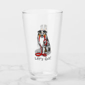 Lass uns gehen! Australischer Schäferhund (blaues  Glas (Vorderseite)