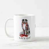Lass uns gehen! Australischer Schäferhund (blaues  Kaffeetasse (Links)