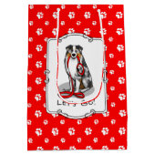Lass uns gehen! Australischer Schäferhund (blaues Mittlere Geschenktüte (Rückseite)