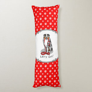 Lass uns gehen! Australischer Schäferhund (blaues  Seitenschläferkissen