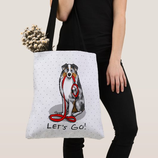 Lass uns gehen! Australischer Schäferhund (blaues Tasche (Von Nahem)