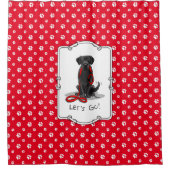 Lass uns gehen! Black Labrador Retriever - Niedlic Duschvorhang (Vorderseite)