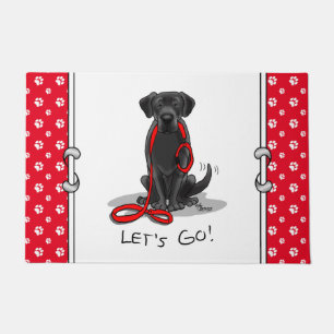 Lass uns gehen! Black Labrador Retriever - Niedlic Fußmatte