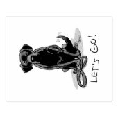 Lass uns gehen! Black Labrador Retriever - Niedlic Gummistempel (Prägung)