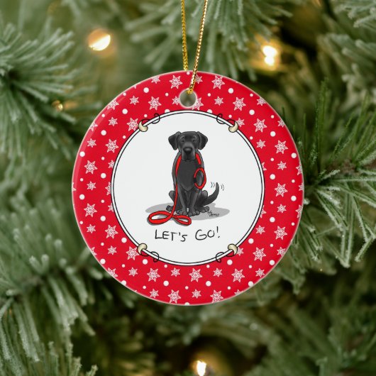 Lass uns gehen! Black Labrador Retriever - Niedlic Keramik Ornament (Baum)