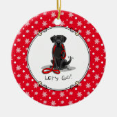 Lass uns gehen! Black Labrador Retriever - Niedlic Keramik Ornament (Vorne)