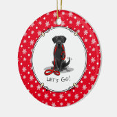 Lass uns gehen! Black Labrador Retriever - Niedlic Keramik Ornament (Links)