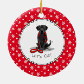 Lass uns gehen! Black Labrador Retriever - Niedlic Keramik Ornament (Hinten)