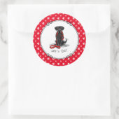 Lass uns gehen! Black Labrador Retriever - Niedlic Runder Aufkleber (Tasche)