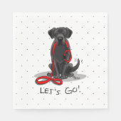 Lass uns gehen! Black Labrador Retriever - Niedlic Serviette (Vorderseite)