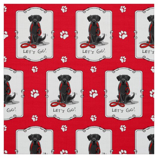Lass uns gehen! Black Labrador Retriever - Niedlic Stoff (Muster)