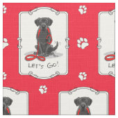 Lass uns gehen! Black Labrador Retriever - Niedlic Stoff (Nahaufnahme)