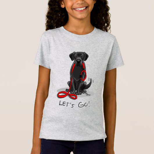 Lass uns gehen! Black Labrador Retriever - Niedlic T-Shirt (Vorderseite)