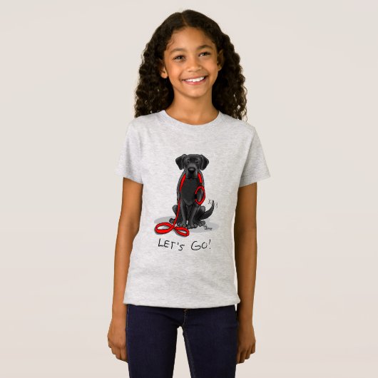 Lass uns gehen! Black Labrador Retriever - Niedlic T-Shirt (Vorne ganz)