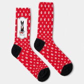 Lass uns gehen! Boston Terrier Dog (schwarz) Funny Socken (Rechts)
