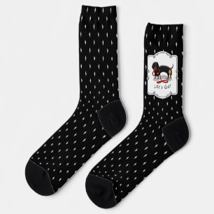 Lass uns gehen! Dackel Hund (schwarz und braun) Wi Socken