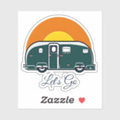 Lass uns gehen! Fun Vintag Camper RV Aufkleber (Blatt)