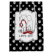 Lass uns gehen! (für einen Spaziergang) Samoyed w Mittlere Geschenktüte (Rückseite)