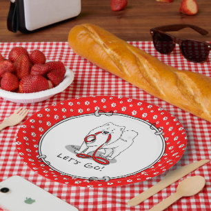 Lass uns gehen! (für einen Spaziergang) Samoyed w Pappteller